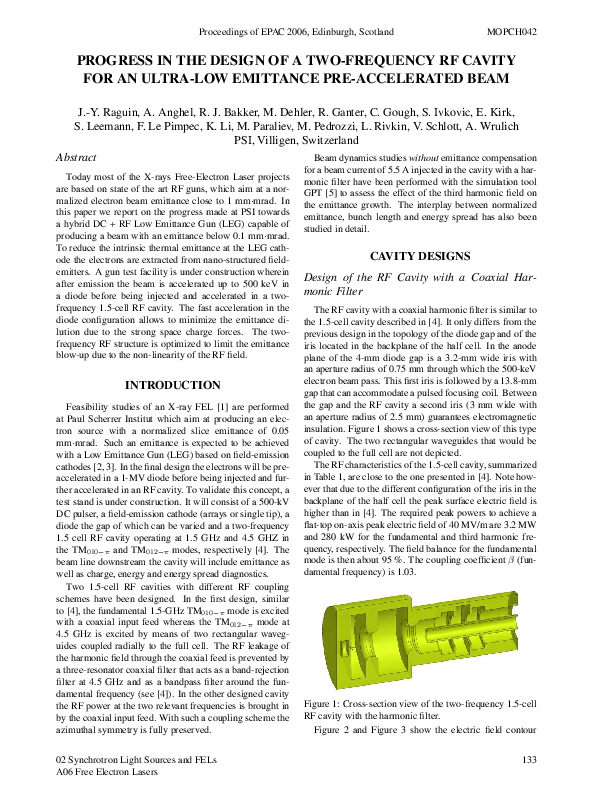 (PDF) Progress in the design of a two-frequency RF cavity for an ultra ...