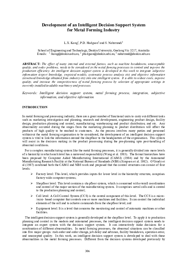 (PDF) Development of an intelligent decision support system for ...