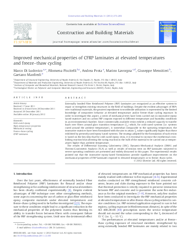 (PDF) Improved mechanical properties of CFRP laminates at elevated ...