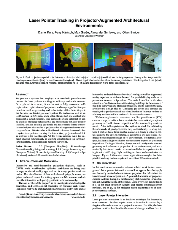 (PDF) Laser Pointer Tracking in Projector-Augmented Architectural ...