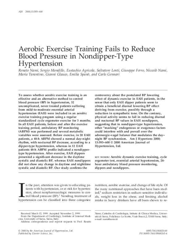 (PDF) Aerobic exercise training fails to reduce blood pressure in ...