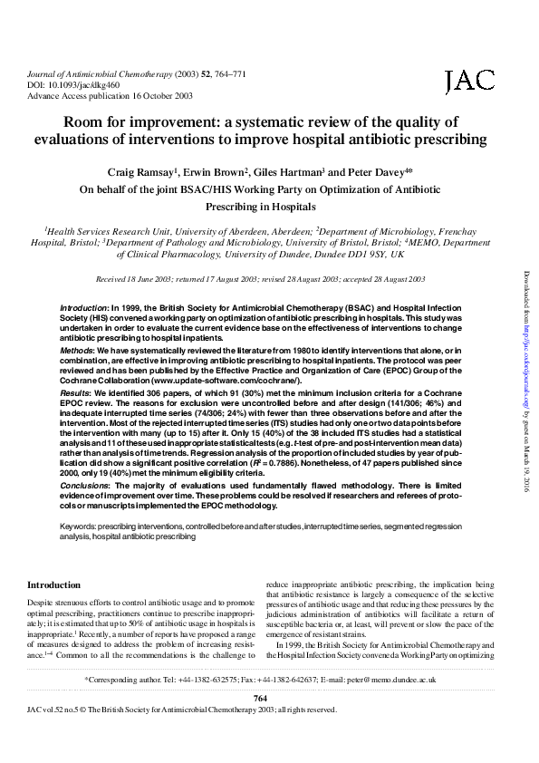 (PDF) Room for improvement: a systematic review of the quality of ...