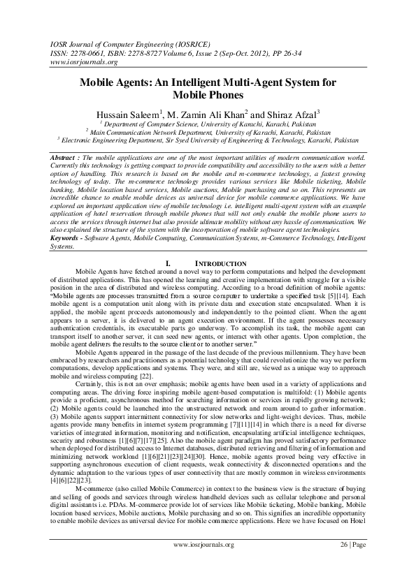 (PDF) Mobile Agents: An Intelligent Multi-Agent System for Mobile Phones