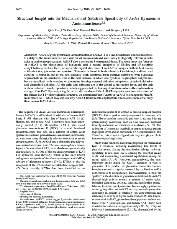 (PDF) Structural Insight into the Mechanism of Substrate Specificity of ...