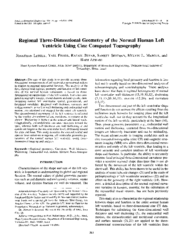 (PDF) Regional three-dimensional geometry of the normal human left ...