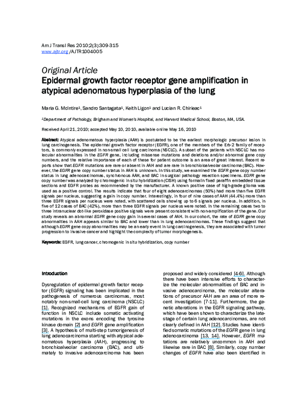 (PDF) Epidermal growth factor receptor gene amplification in atypical ...