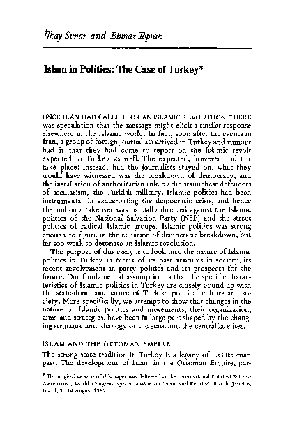 (PDF) Islam in Politics: The Case of Turkey