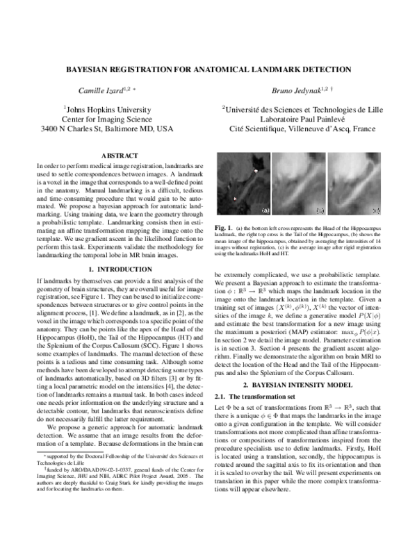 (PDF) Bayesian Registration for Anatomical Landmark Detection