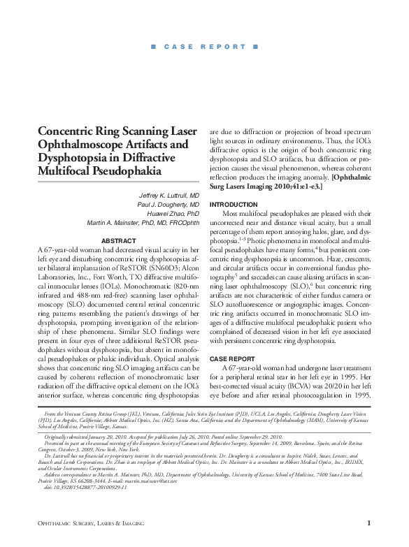 (PDF) Concentric ring dysphotopsias in diffractive multifocal pseudophakia