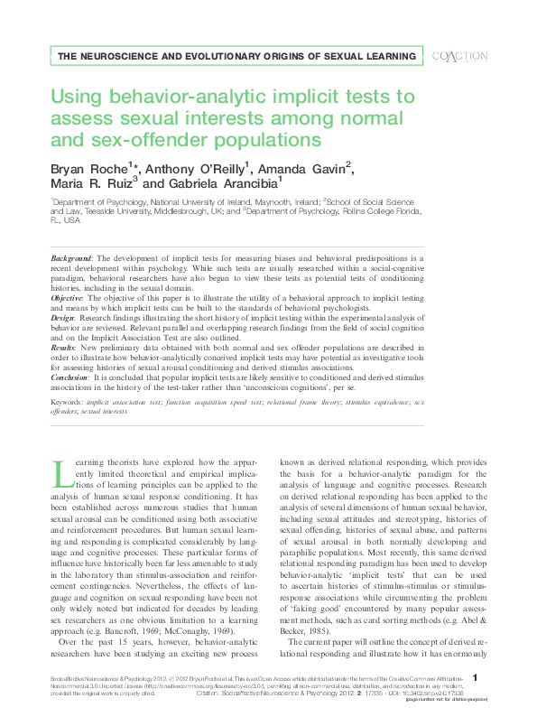 (PDF) Using behavior-analytic implicit tests to assess sexual interests ...