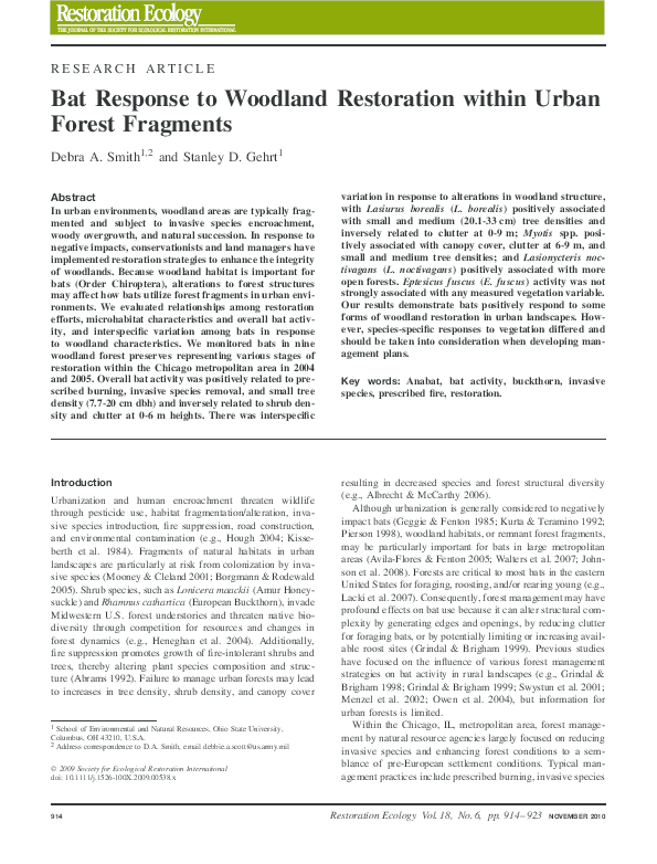 Curated visual reference: Fresh Look at Pdf Bat Response To Woodland Restoration Within Urban Forest Fragments