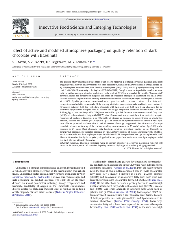 (PDF) Effect of active and modified atmosphere packaging on quality ...
