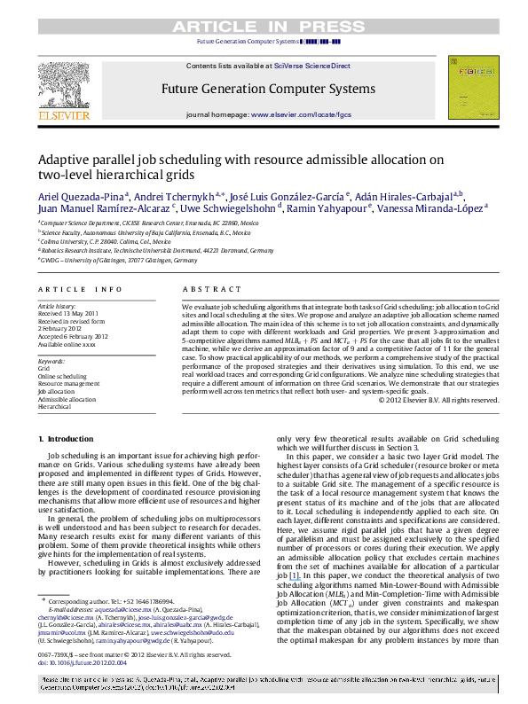 (PDF) Adaptive parallel job scheduling with resource admissible ...