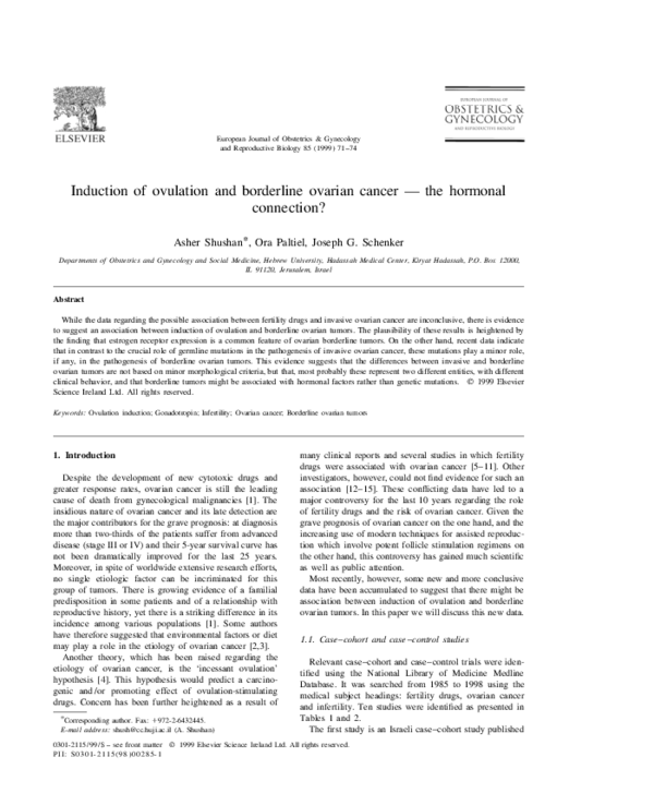 (PDF) Induction of ovulation and borderline ovarian cancer — the ...
