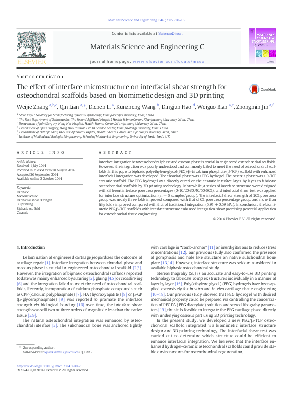 (PDF) The effect of interface microstructure on interfacial shear ...