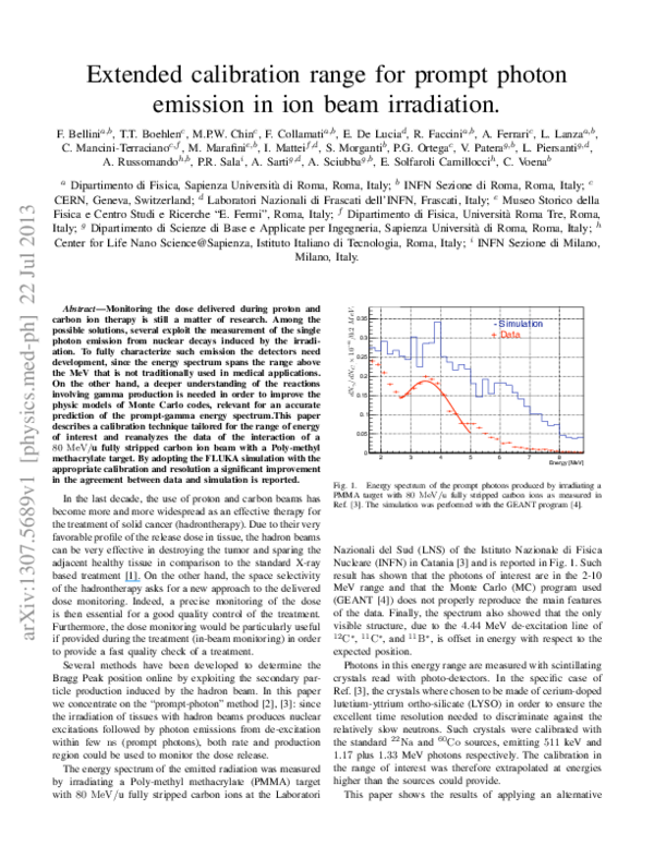 (PDF) Extended calibration range for prompt photon emission in ion beam ...