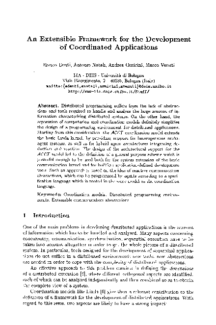 (PDF) An extensible framework for the development of coordinated ...