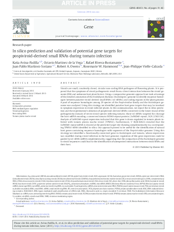 (PDF) In silico prediction and validation of potential gene targets for ...