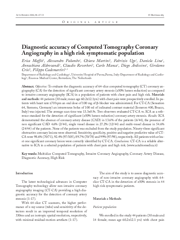 (PDF) Diagnostic accuracy of computed tomography, coronary angiography ...