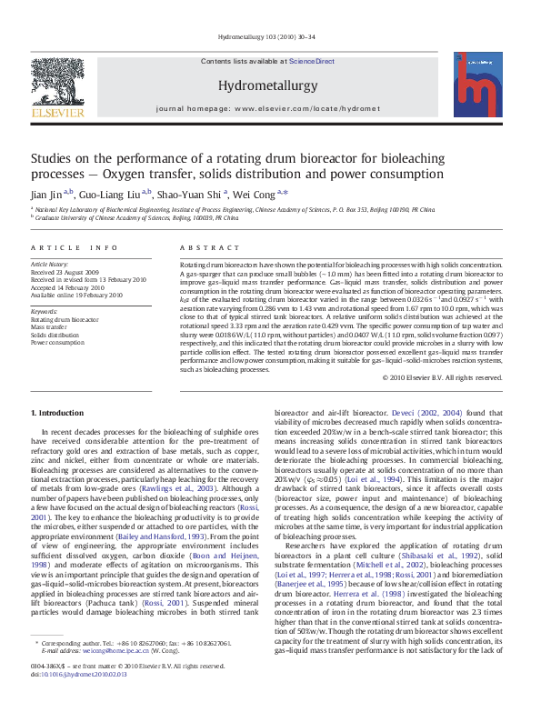 (PDF) Studies on the performance of a rotating drum bioreactor for ...