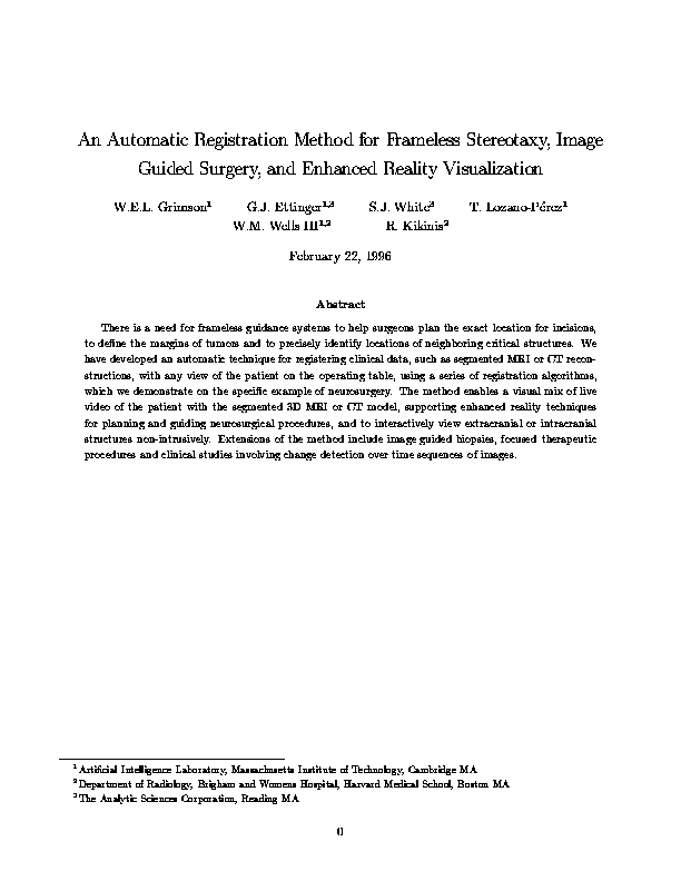 (PDF) An automatic registration method for frameless stereotaxy, image ...
