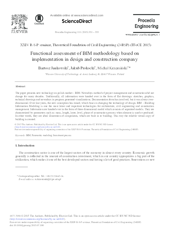 (PDF) Functional assessment of BIM methodology based on implementation ...