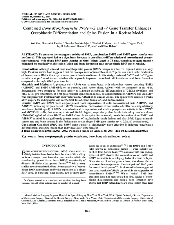 (PDF) Combined Bone Morphogenetic Protein-2 and −7 Gene Transfer ...