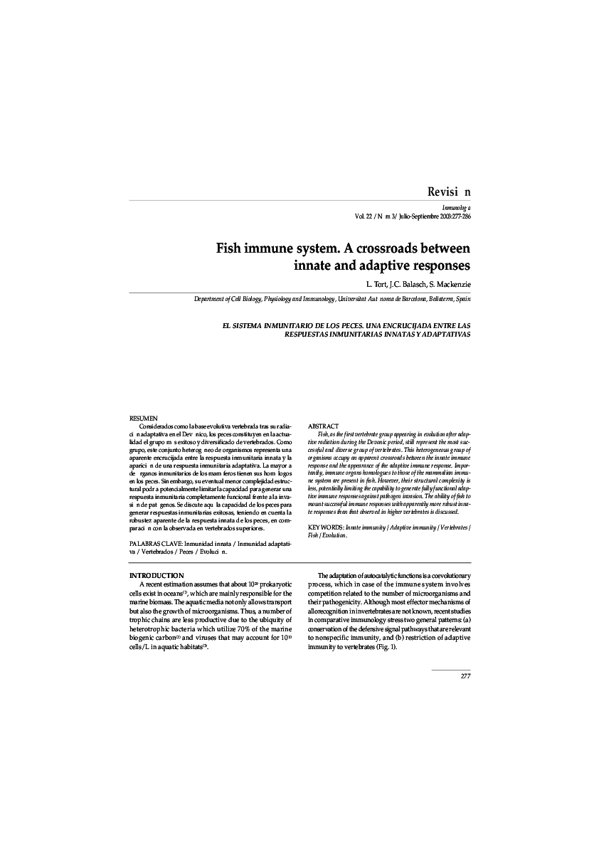 (PDF) [PDF]Fish immune system. A crossroads between innate and
