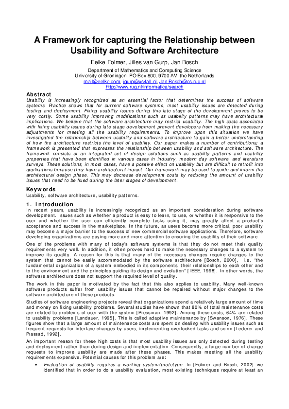 (PDF) A framework for capturing the relationship between usability and ...