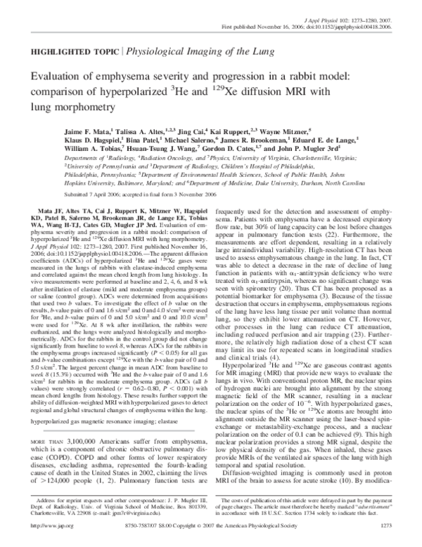 (PDF) Evaluation of emphysema severity and progression in a rabbit ...