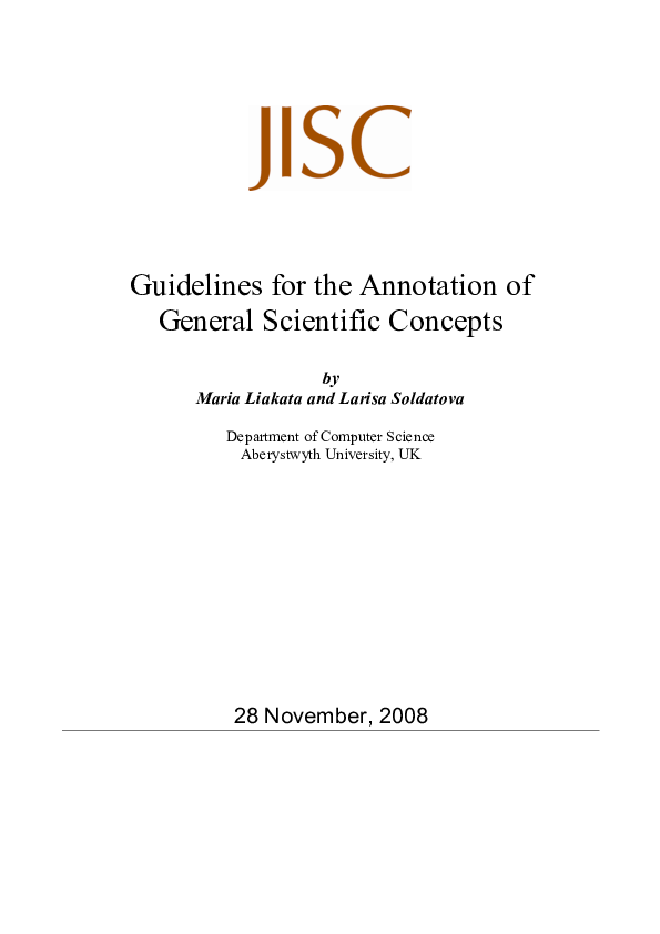 (PDF) Guidelines for the annotation of general scientific concepts