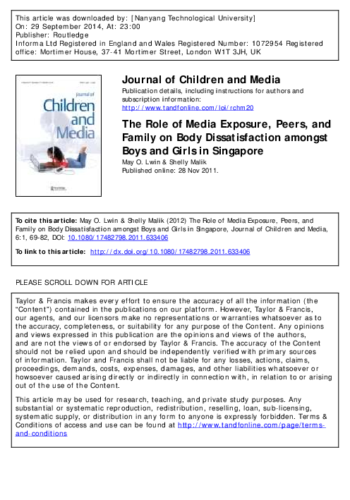 (PDF) The Role of Media Exposure, Peers, and Family on Body ...