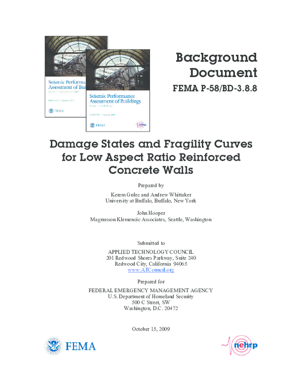 (PDF) Damage states and fragility curves for low aspect ratio ...