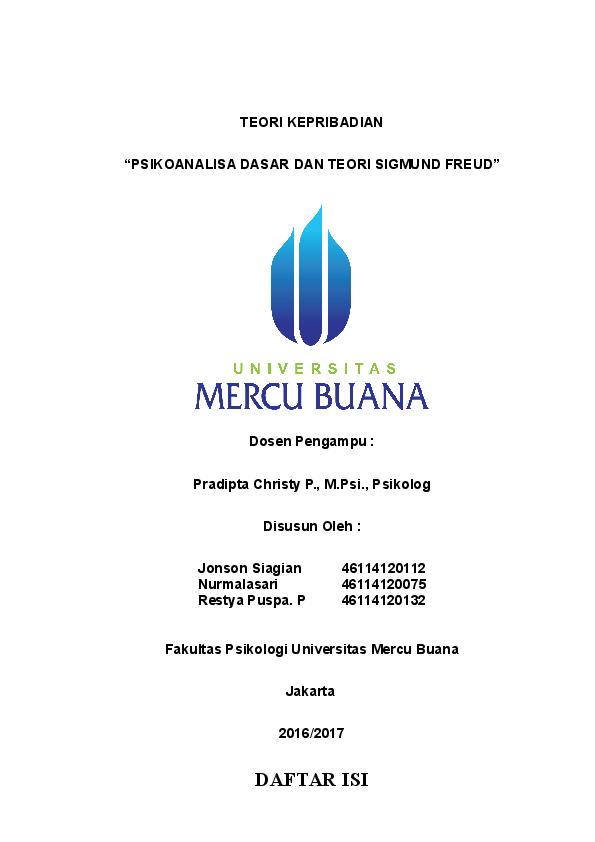 Doc Psikoanalisa Dasar Dan Teori Sigmund Freud Restya Puspa Pertiwi Academia Edu