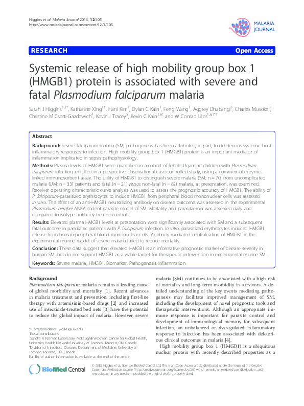 (PDF) Systemic release of high mobility group box 1 (HMGB1) protein is ...