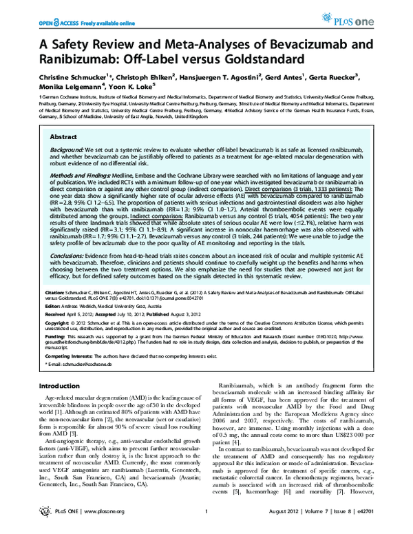 (PDF) A Safety Review and Meta-Analyses of Bevacizumab and Ranibizumab ...
