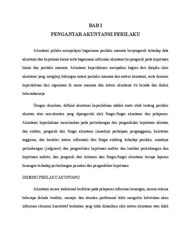 Doc Bab I Pengantar Akuntansi Perilaku Echa Sarwendhi Academia Edu