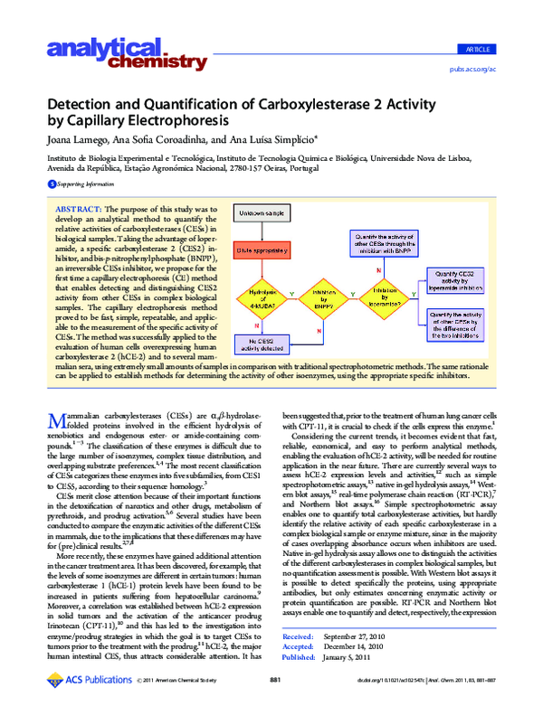 (PDF) Detection and Quantification of Carboxylesterase 2 Activity by ...