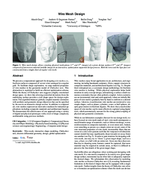 (PDF) Wire mesh design