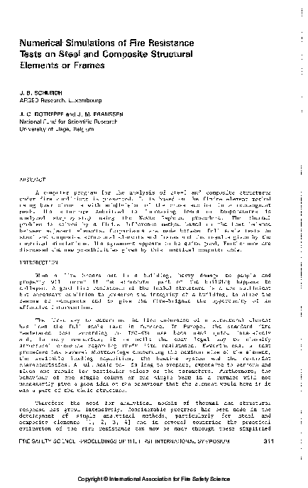 (PDF) Numerical Simulations Of Fire Resistance Tests On Steel And ...