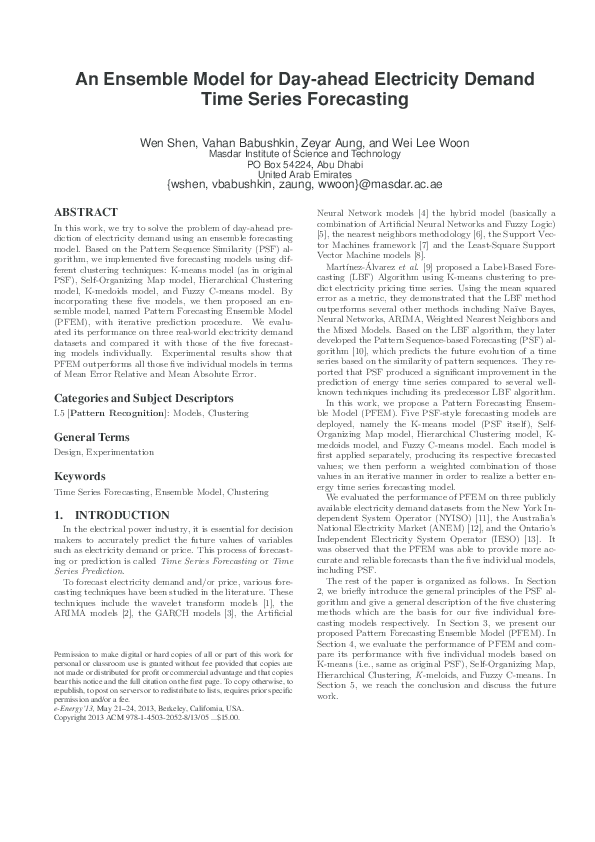 (PDF) An ensemble model for day-ahead electricity demand time series ...