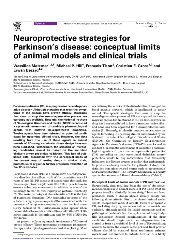 (PDF) Neuroprotective strategies for Parkinson's disease conceptual