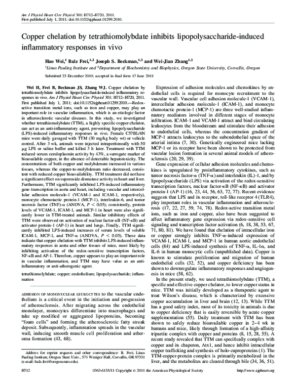 (PDF) Copper chelation by tetrathiomolybdate inhibits ...