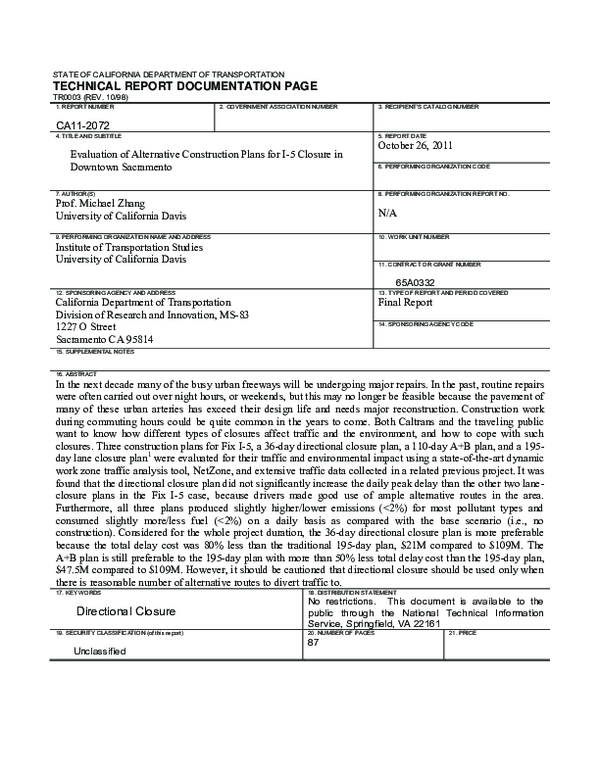 (PDF) TECHNICAL REPORT DOCUMENTATION PAGE