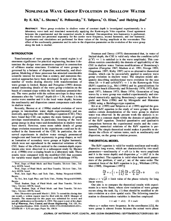 (PDF) Nonlinear Wave Group Evolution in Shallow Water