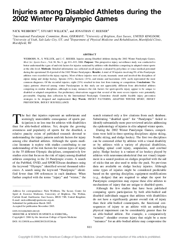 Sport framework for individuals with disabilities image
