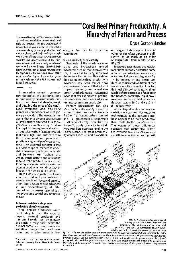 View of (PDF) Coral reef primary productivity. A hierarchy of pattern and process