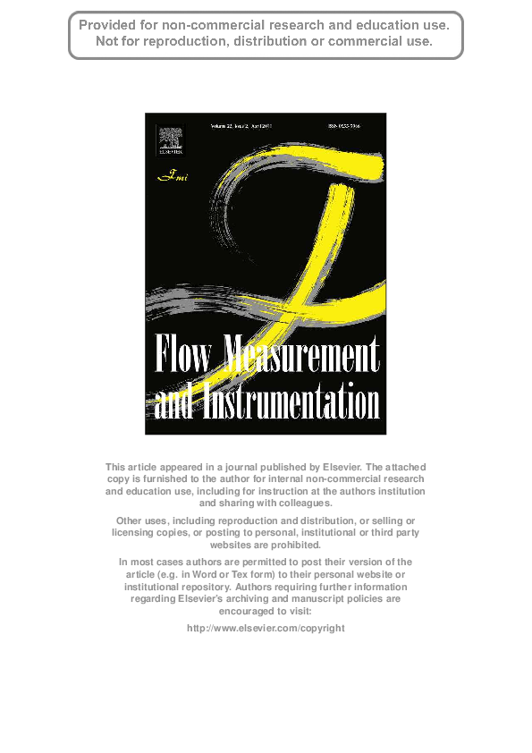 (PDF) A flowmeter for unsteady liquid flow measurements Philippe