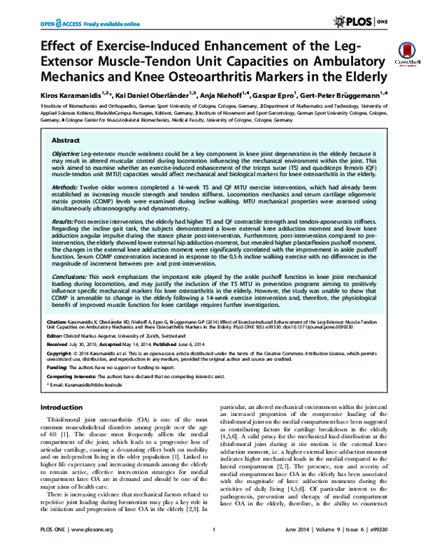 (PDF) Effect of ExerciseInduced Enhancement of the LegExtensor MuscleTendon Unit Capacities