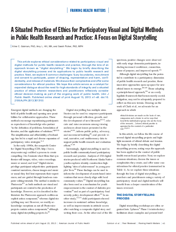 (PDF) A Situated Practice of Ethics for Participatory Visual and ...